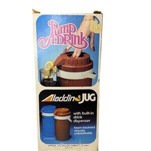 Aladdins Pump-A-Drink Jug 2-Liter Capacity Foam Insulated Virtually Unbreakable